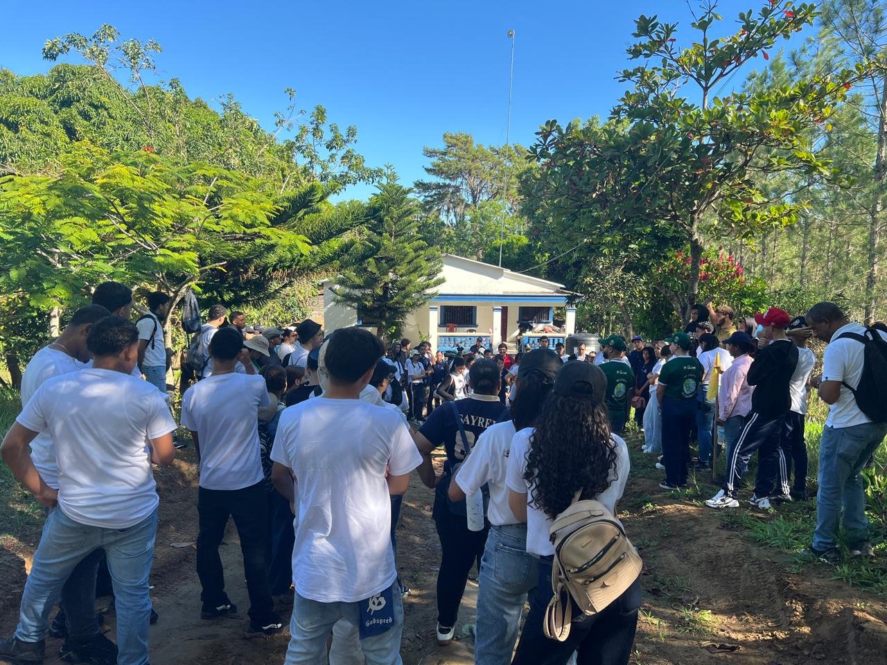 Estudiantes y docentes durante la jornada de reforestación del 9 de octubre de 2026, foto 1